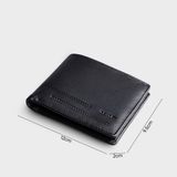  Ví nam da bò Trita (Thời trang nam họa tiết sọc chéo - Ví da RVN17D) màu đen 