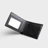  Ví nam da bò Trita (Thời trang nam họa tiết sọc chéo - Ví da RVN17D) màu đen 