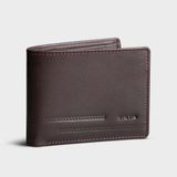  Ví nam da bò Trita (Thời trang nam họa tiết sọc chéo - Ví da RVN17N) màu nâu 