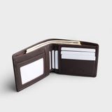  Ví nam da bò Trita (Thời trang nam họa tiết sọc chéo - Ví da RVN17N) màu nâu 