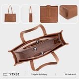  Túi Yuumy (Thời trang nữ thanh lịch cỡ lớn - Túi xách da Bergen YTX83N) màu nâu 