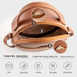  Túi Trita (Thời trang nữ dáng tròn - Túi đeo chéo da RHN261D) màu đen 