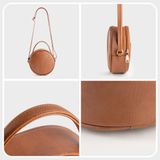  Túi Trita (Thời trang nữ dáng tròn - Túi đeo chéo da RHN261B) màu bò 