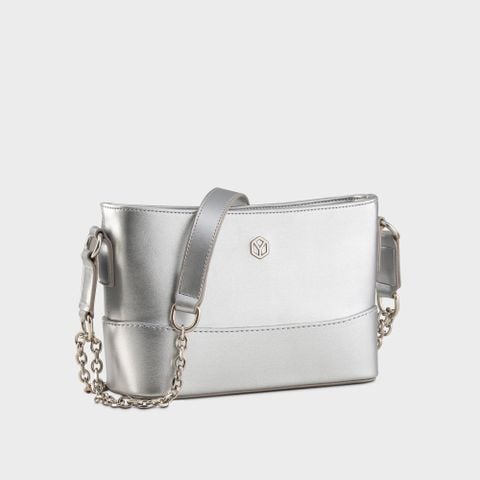 Túi Yuumy (Thời trang nữ đi tiệc size 20 - Túi đeo chéo da Glossy YN183BC) màu bạc