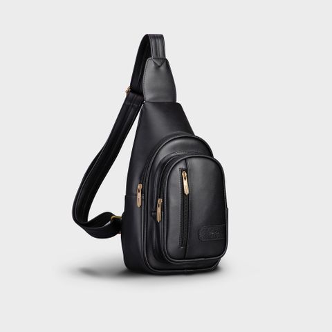  Balo Trita (Thời trang nam đi chơi - Balo đeo chéo da RBAC01D) màu đen 