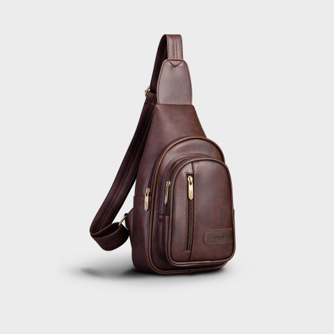  Balo Trita (Thời trang nam đi chơi - Balo đeo chéo da RBAC01N) màu nâu 