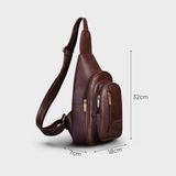  Balo Trita (Thời trang nam đi chơi - Balo đeo chéo da RBAC01N) màu nâu 