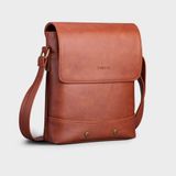  Túi Trita (Thời trang nam nắp gập - Túi đeo chéo da RTN4BD) màu bò đậm 