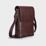  Túi Trita (Thời trang nam nắp gập - Túi đeo chéo da RTN4N) màu nâu 