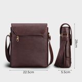  Túi Trita (Thời trang nam nắp gập - Túi đeo chéo da RTN4N) màu nâu 