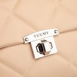  Túi Yuumy (Thời trang nữ chần chỉ ô vuông cá tính size 24 - Túi đeo vai da Seasand YN255X) màu xanh đen 