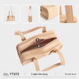  Túi Yuumy ( Thời trang nữ túi tote dáng hộp size 25 - Túi xách da Seasand YTX72D) màu đen 