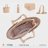  Túi Yuumy (Thời trang nữ hiện đại cỡ trung  - Túi xách da Verein YTX53) màu đen 