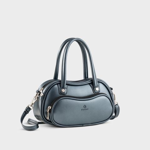  Túi Yuumy (Thời trang nữ thiết kế dáng vòm cá tính - Túi xách da Glossy YTX88) màu đen ngọc trai 