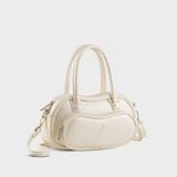  Túi Yuumy (Thời trang nữ thiết kế dáng vòm cá tính - Túi xách da Glossy YTX88) màu trắng ngọc trai 