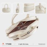  Túi Yuumy (Thời trang nữ thiết kế dáng vòm cá tính - Túi xách da Glossy YTX88) màu trắng ngọc trai 