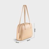  Túi Yuumy (Thời trang nữ dáng vòm bo cong - Túi xách da Seasand YTX76K) màu kem 