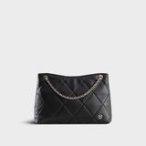  Túi Yuumy (Thời trang nữ chần bông quả trám size 28 - Túi đeo chéo da Seasand YN280D) màu đen 