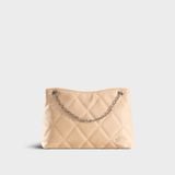  Túi Yuumy (Thời trang nữ chần bông quả trám size 28 - Túi đeo chéo da Seasand YN280K) màu kem 