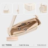  Túi Yuumy (Thời trang nữ size 22 phối ví mini - Túi đeo chéo da Glossy YN346BC) màu bạc 