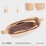  Túi Yuumy (Thời trang nữ form cứng dáng vuông size 22 - Túi đeo vai da Seasand YN299D) màu đen 