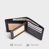  Ví nam da bò Trita (Thời trang nam dáng ngang - Ví da RVN07D) màu đen 