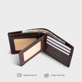  Ví nam da bò Trita (Thời trang nam dáng ngang - Ví da RVN07N) màu nâu 