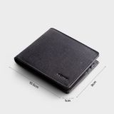  Ví nam da bò Trita (Thời trang nam gấp 2 ngang - Ví da RVN08D) màu đen 