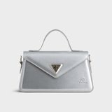  Túi Yuumy (Thời trang nữ phối khóa xoay kim loại sang trọng size 22 - Túi đeo chéo da Glossy YN243BC) màu bạc 