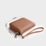  Ví Trita (Thời trang nữ dáng ngắn cầm tay phối khóa kéo - Ví da RV84B) màu bò 