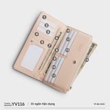  Ví Yuumy (Thời trang nữ cầm tay dáng đứng - Ví da Seasand YV116HA) màu hồng dâu 