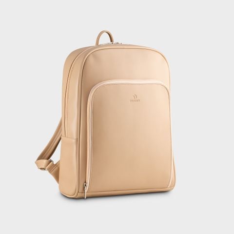 Balo Yuumy (Thời trang nữ da mềm basic cỡ lớn - Balo da Seasand YBA112K) màu kem