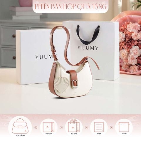 Hộp quà tặng túi đeo vai nữ Yuumy YN320 Màu Trắng ngọc trai
