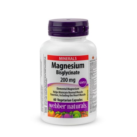 Webber Naturals Viên Uống Magie Dễ Dàng Hấp Làm Dịu Nhẹ Cho Hệ Tiêu Hóa Magnesium Bisglycinate 200mg Hộp 60 Viên
