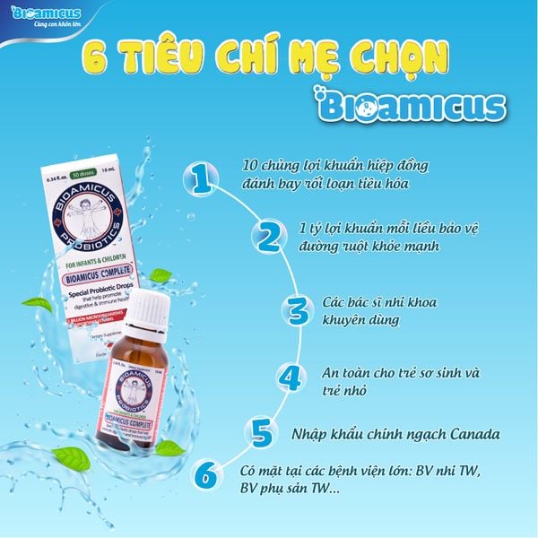 Bioamicus Complete Men Vi Sinh 10 Chủng Lợi Khuẩn Hỗ Trợ Hệ Vi Sinh Đường Ruột Cho Trẻ Lọ 10ml