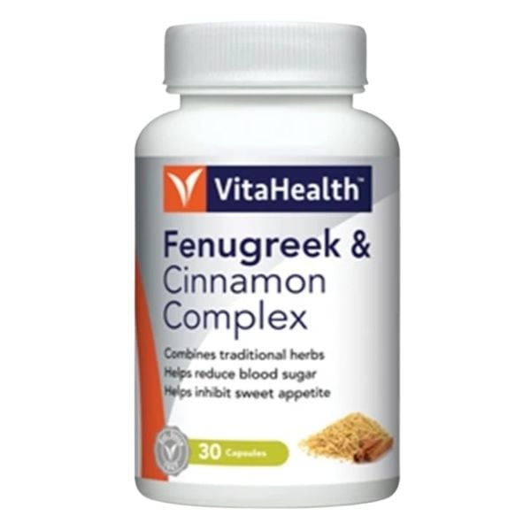 VitaHealth Viên Uống Fenugreek & Cinnamon Complex Hỗ Trợ Giảm Đường Huyết 30 Viên