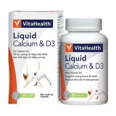 VitaHealth Viên Uống Liquid Calcium & D3 Hỗ Trợ Hạn Chế Nguy Cơ Loãng Xương 30 Viên