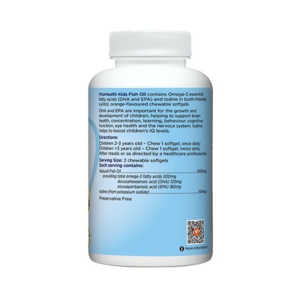 VitaHealth Viên Nhai Kids Fish Oil Bổ Sung DHA, Omega 3 Cho trẻ Từ 1 Tuổi 30 Viên