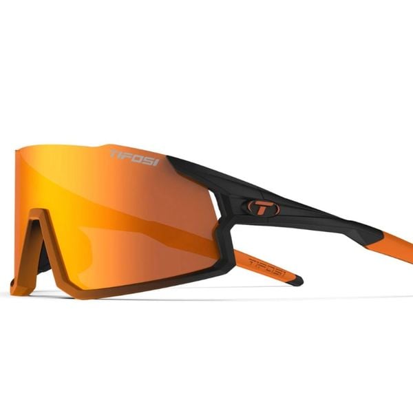 Tifosi Stash Kính Mát Thể Thao Nửa Gọng Dành Cho Đạp Xe, Chạy Bộ, Pickleball Thiết Kế Đệm Êm Tai, Mũi Gọng Màu Đen Cam Black Orange Fade Bộ 3 Tròng Màu Cam Clarion Orange, Đỏ AC Red Và Clear Trong Suốt