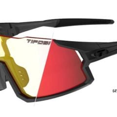 Tifosi Stash Kính Mát Thể Thao Nửa Gọng Dành Cho Đạp Xe, Chạy Bộ, Pickleball Thiết Kế Đệm Êm Tai, Mũi Gọng Màu Đen Matte Gunmetal Tròng Đổi Màu Đỏ Clarion Red Fototec