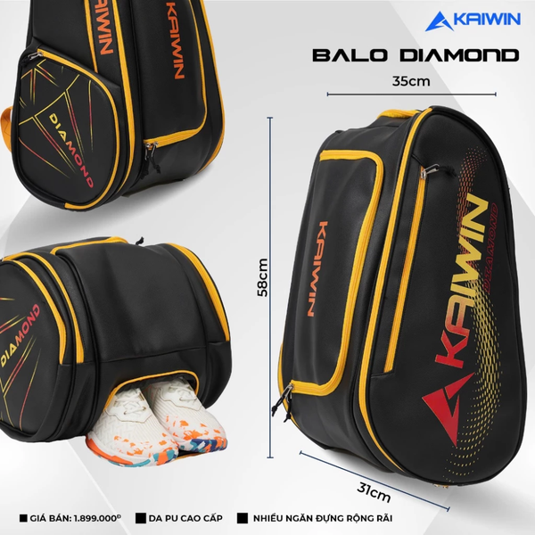 Kaiwin Balo Pickleball Diamond Da PU | 4 MÀU |