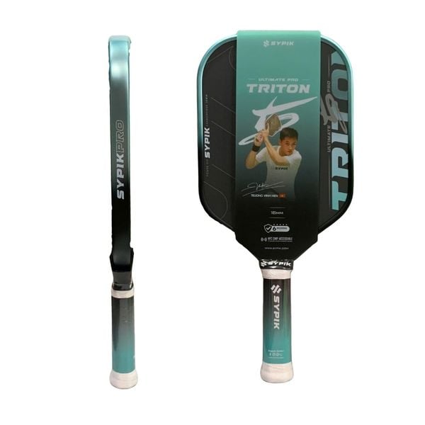 Sypik Vợt Pickleball Triton 5 Pro Ultimate Gen 5 Bản Chữ Ký Trương Vinh Hiển 16mm Màu Xanh Ngọc Chill Mint