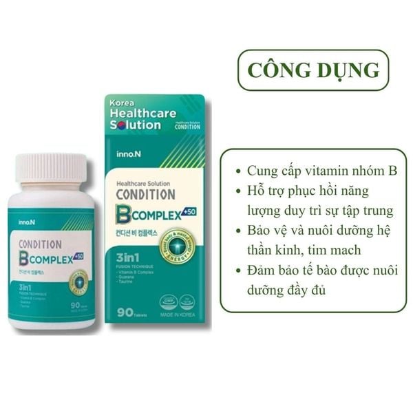 Kolmar Viên Uống Bổ Sung Vitamin Nhóm B Condition B Complex 90 Viên