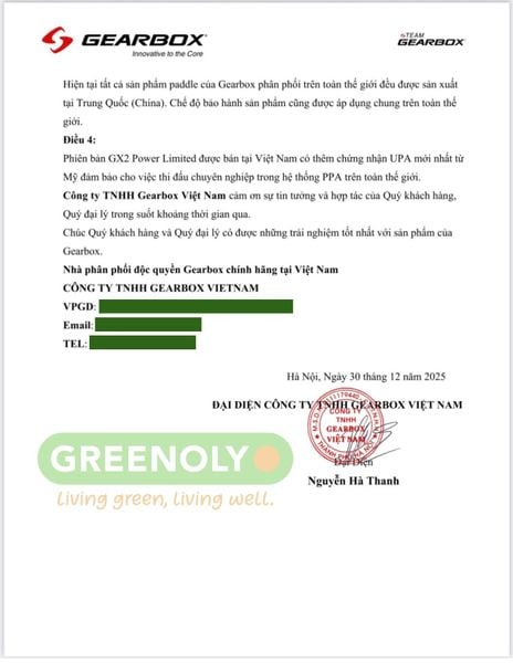 Gearbox Vợt Pickleball GX2 Power Hybrid Limited Edition 16mm | 2 Màu |