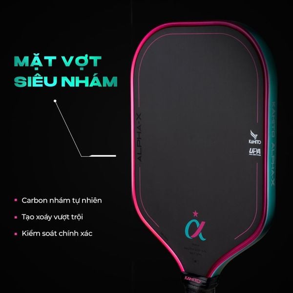 Kamito Vợt Pickleball Alpha-X Màu Xanh Ngọc - Hồng
