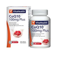 VitaHealth Viên Uống COQ10 100mg Plus Hỗ Trợ Sức Khỏe Tim Mạch, Làm Chậm Quá Trình Lão Hóa 30 Viên