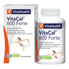 VitaHealth Viên Uống Vitacal 600 Forte Bổ Sung Canxi và  D3 Giảm Nguy Cơ Loãng Xương 60 Viên