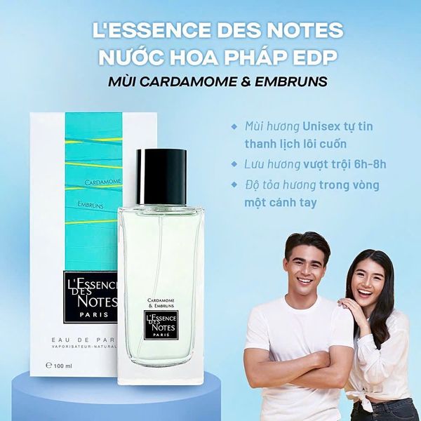 L'Essence des Notes Nước Hoa Pháp EDP Mùi Cardamome & Embruns 100ml