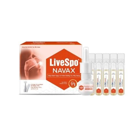 LiveSpo NAVAX Chuyên Dụng Dung Dịch Vệ Sinh Dạng Ống Xịt Mũi Giúp Giảm Nguy Cơ Viêm Đường Tai, Mũi, Họng Hộp 10 Ống