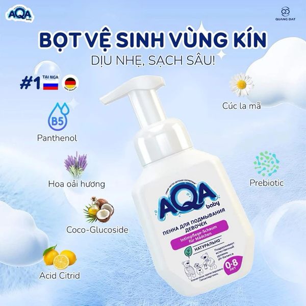AQA Baby Bọt Vệ Sinh Cho Bé Gái Từ 0-8 Tuổi 250ml